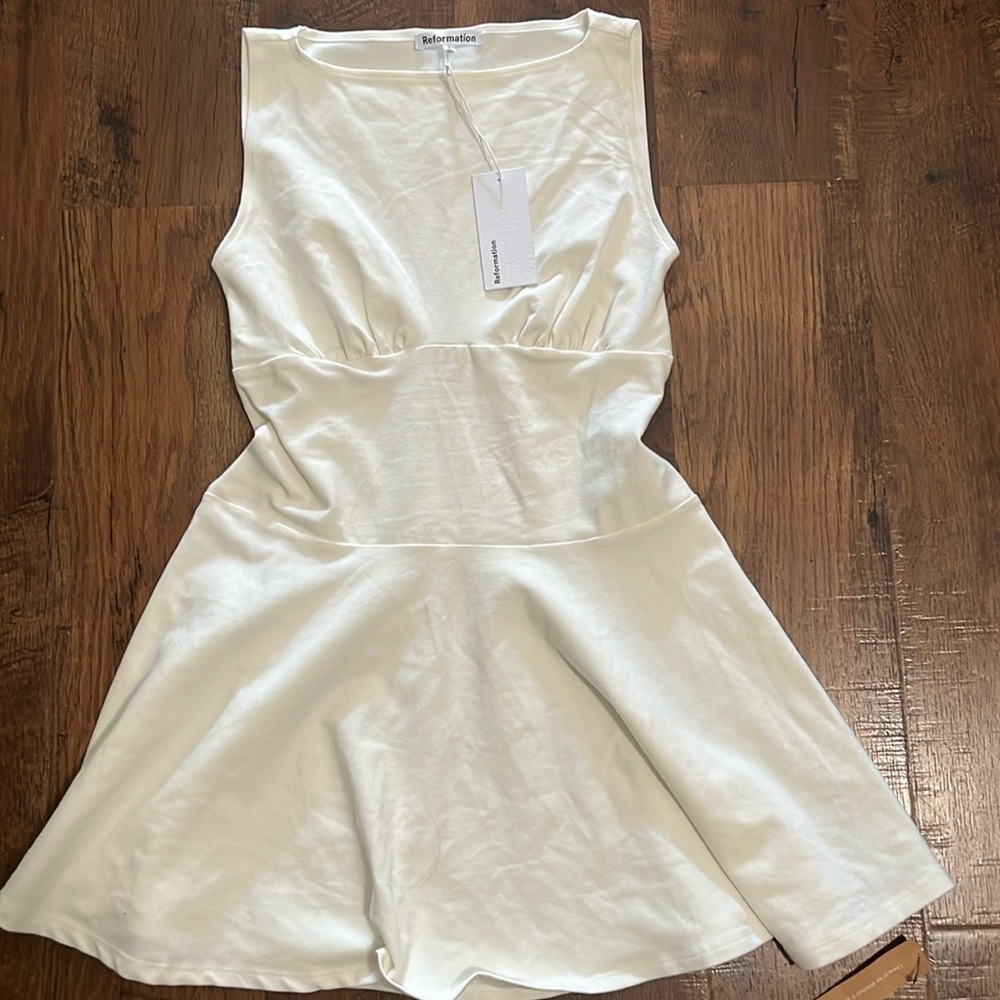 Reformation Mayve Knit Dress white NWT
